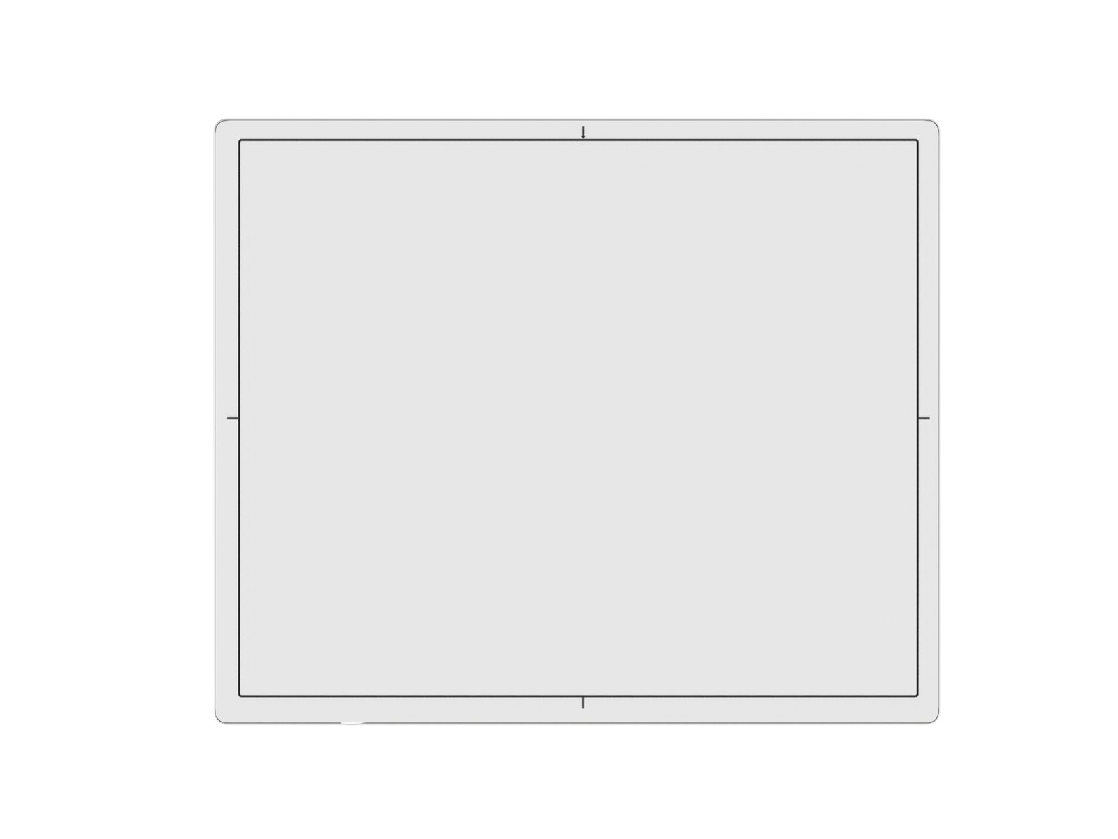 Original reference image of the rectangular flat panel detector front