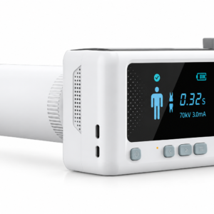ODX-210 handheld dental X-ray source with long cone and front control display