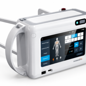 OHH handheld X-ray source with touchscreen, shown in a three-quarter front view